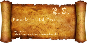 Mocsári Dóra névjegykártya